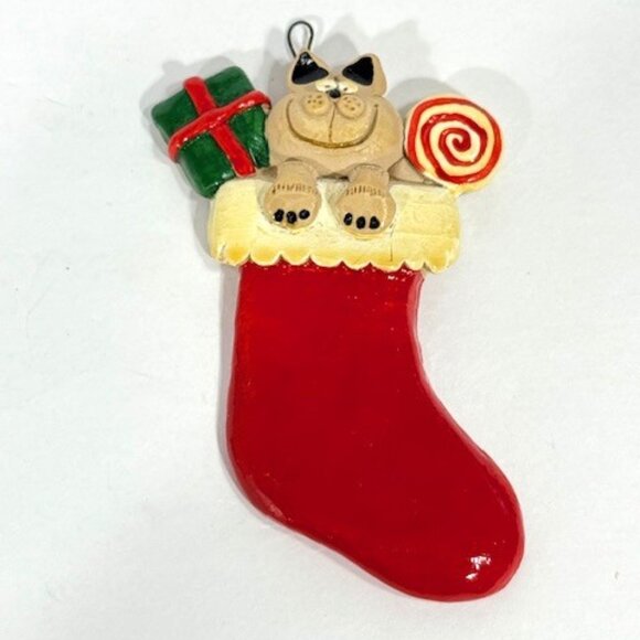 Nancy Eckland Other - Vintage Nancy Eckland cat in a Christmas stocking.